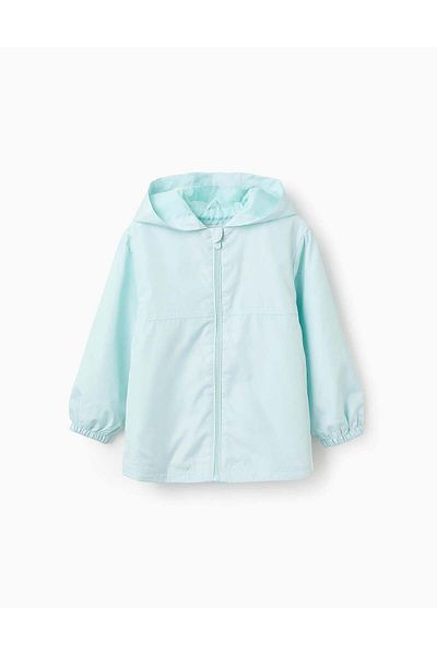 Ziddy Hooded Windbreaker for Girls, Aqua Green