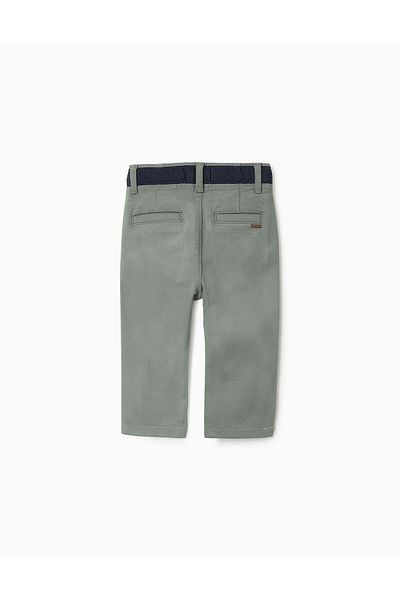 Ziddy Chino Twill Trousers for Baby Boys 'Slim', Green/Dark Blue