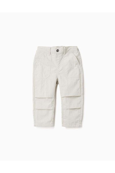 Ziddy Ripstop Trousers for Baby Boys, Beige