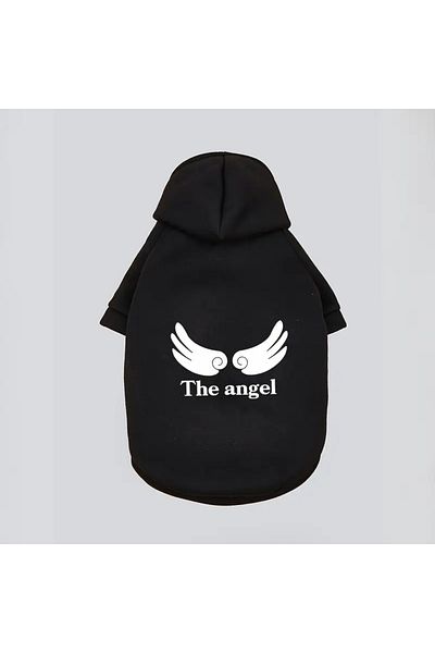 Lady Fify The Angel Hooded Black Sweatshirt for Cat Dog