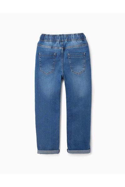 Ziddy Slim Fit Denim Joggers for Boys, Blue