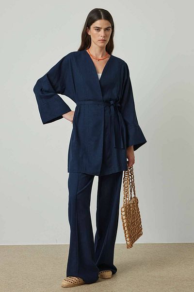 Hooopstore Φυσικό κιμονό Navy Blue