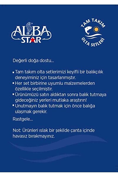 Albastar Tam Takım Hobi Sazan Olta Seti TTS006 Standart 300CM