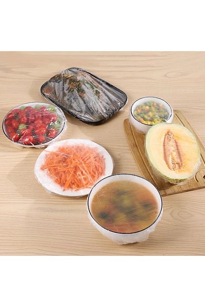 EGA 100 Pieces Elastic Freshness-Keeping Pot and Plate Cap Flexible Stretch Cover