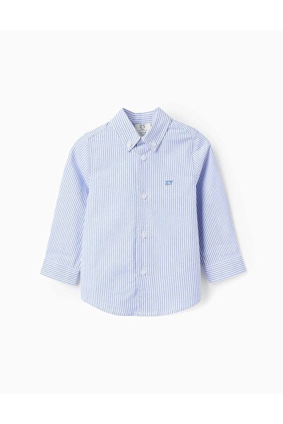 Ziddy Striped Oxford Shirt for Baby Boys, White/Blue