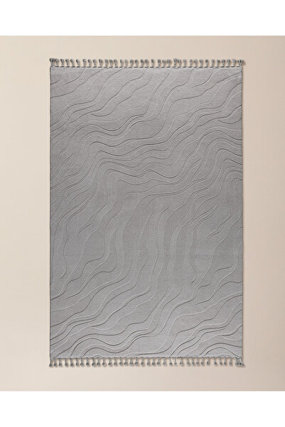 Madame Coco Pluie Rölyef Halı - Gri - 190x290 cm