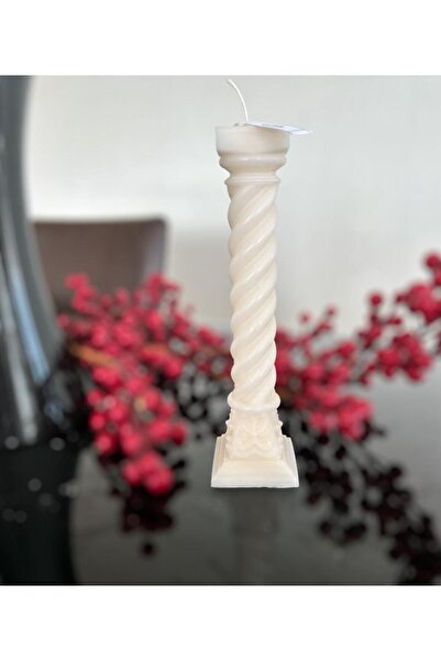 SCA CANDLE Dekoratif Mum Sutun Model 20x7 Cm kırık Beyaz Renk Modern Dekorati...