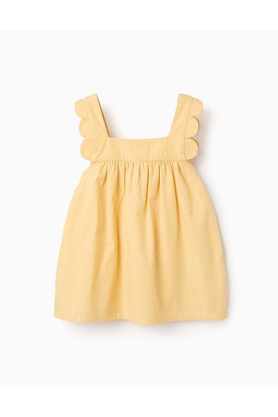 Ziddy Cotton Top with Petal Effect for Girls, Yellow