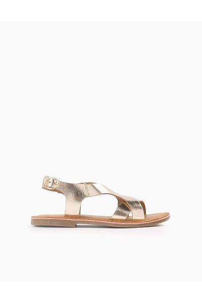 Ziddy Leather Strap Sandals for Girls, Gold