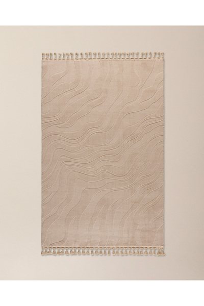 Madame Coco Pluie Rölyef Halı - Bej - 150x230 cm