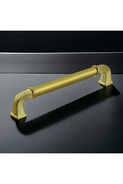 Badem10 Mâner Alfa Metal Mat Aur Aur 192 Mm Mobilier Bucătărie Sertar Dulap Dulap Ușă Mânere Mâner