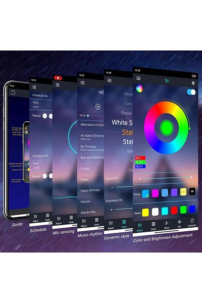 COOYA Wonderful 4M USB Bluetooth LED Strip Light,Smart RGB with Remote APP,Strong Stickiness,Cuttable