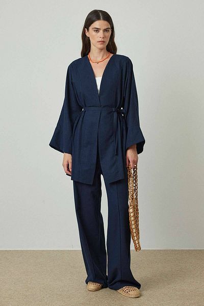 Hooopstore Φυσικό κιμονό Navy Blue