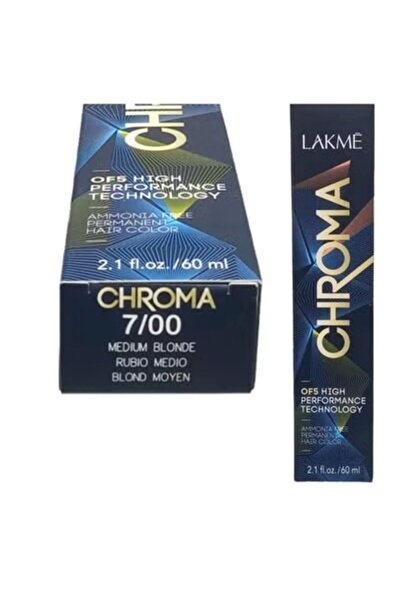 LAKMÉ صبغة شعر دائمة خالية من الأمونيا كروما 7/00 أشقر متوسط