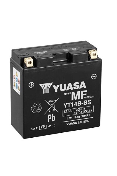 Yuasa 12V 12 AH MOTOSİKLET AKÜSÜ 210 A (EN) ( 152*70*145) (YT14B-BS)