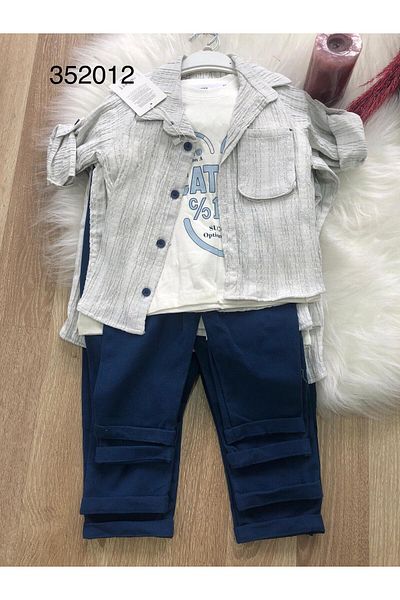 Retro Women Boy's Pants Shirt T-Shirt Cotton Stylish Set