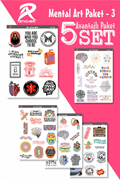 AR Sticker Mental Art Sanat Temalı Laptop Notebook Tablet Sticker Avantajlı P...