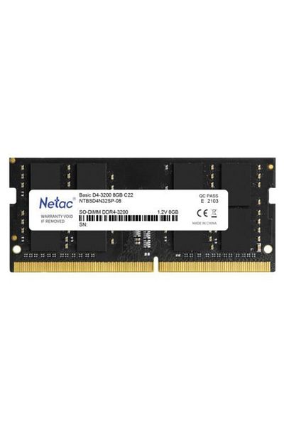 Netac ذاكرة وصول عشوائي سعة 8 جيجابايت DDR4 بسرعة 3200 ميجاهرتز SODIMM CL22