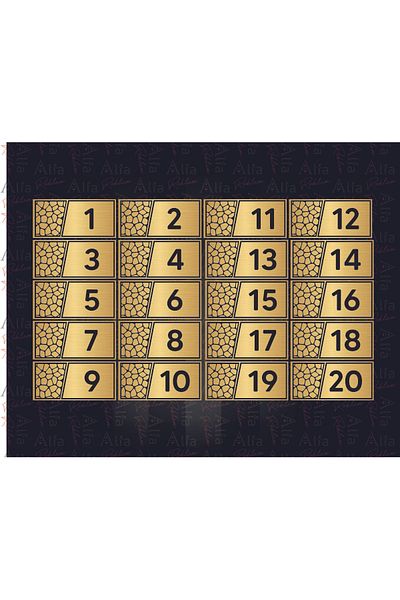 ALFA REKLAM AJANSI Hotel Door Table Apartment Door Gold Color Number 1 to 20 Ye