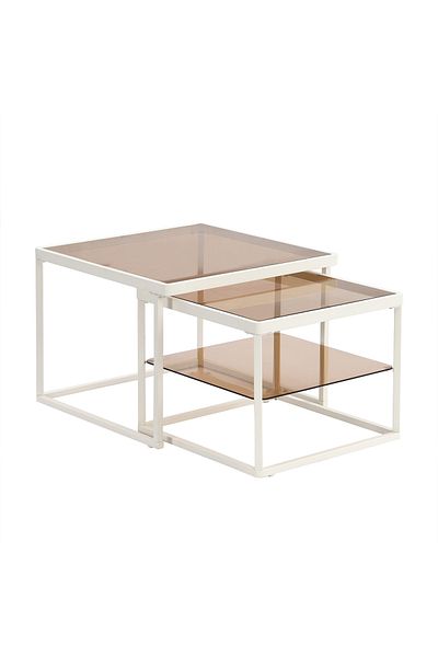 sharpdo Modern Nested Coffee Table Set with High-low Combination Design