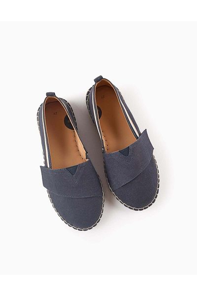 Ziddy Linen Espadrilles with Jute for Boys, Dark Blue