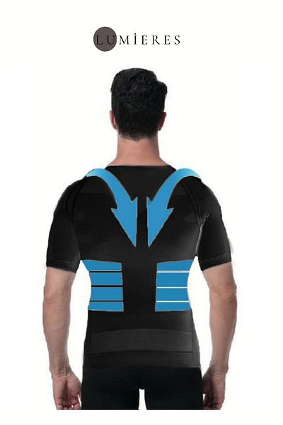 Lumieres High Quality Waist Chest Upright Posture Black Toparlayıcı Men's Belly Tightener Arm Corset Athlete X2