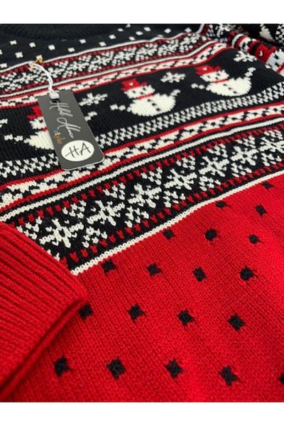 Hilal Akıncı Kids Boy's Navy Blue New Year Snowman Model Sweater Set of 2