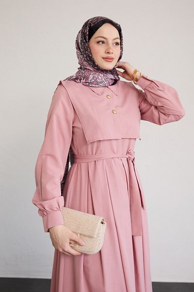InStyle Bolero Button Detail Powder Dress