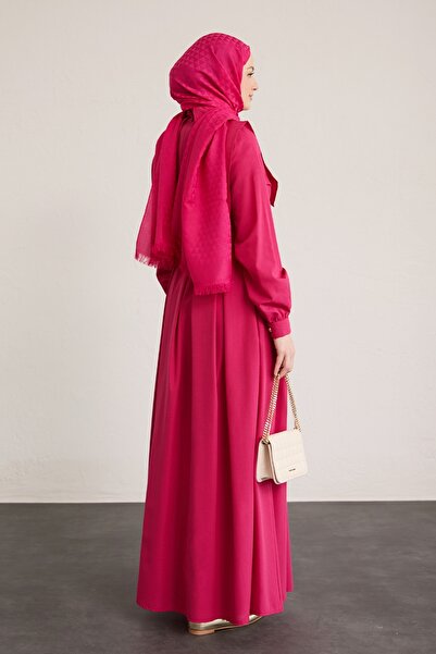 InStyle Bolero Button Detail Fuchsia Dress