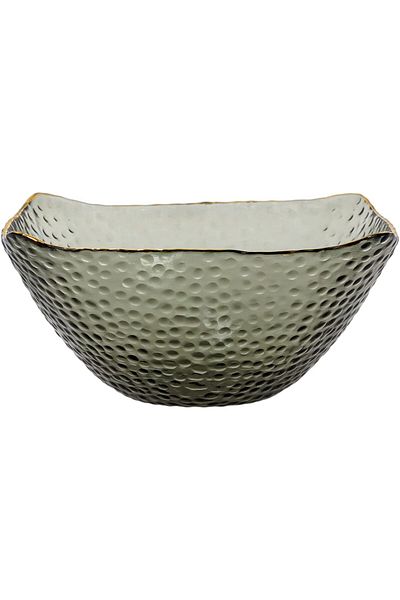 Winds Trading Crystal Glass Dessert Bowl – Premium Glass, Golden Edges, for Ice Cream,