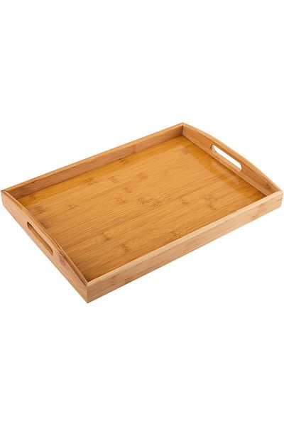 AKDC Medium Sized Bamboo Tray- Brown Shade, Strong Serving Tray