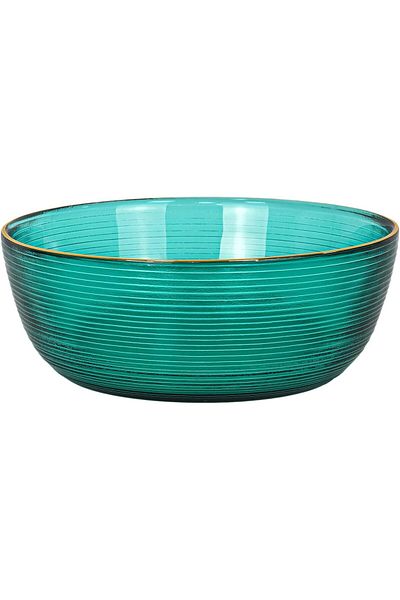 Winds Trading Crystal Glass Dessert Bowl – Premium Glass, Golden Edges, for Ice Cream