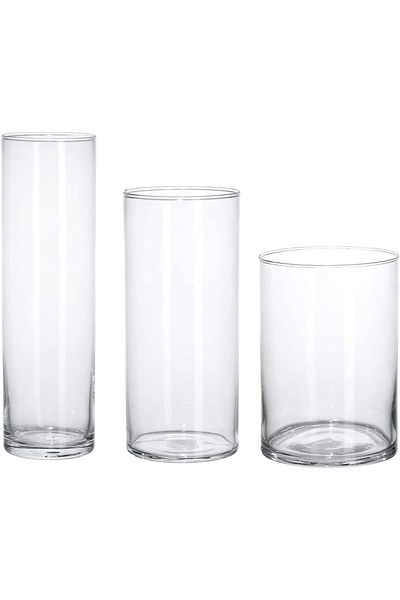 Other Cylinder Glass Vase (Set of 3, Clear)