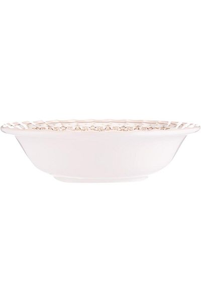 AKDC M/MINE SOUP BOWL ROST 18CMX18CMX5CM White and gold