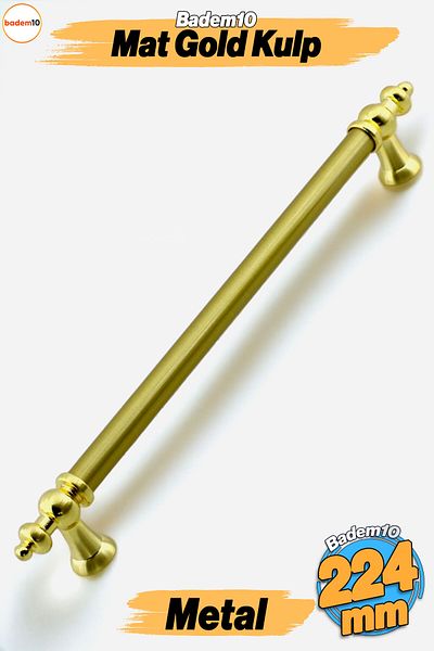 Badem10 Mâner otoman auriu mat 224 mm Mobilier Bucătărie Sertar Dulap Dulap Ușă Mânere Mâner