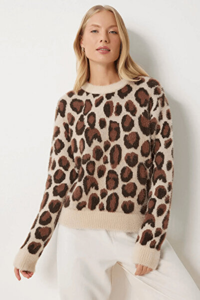 İKLİM LİFE Пуловер с леопардов принт