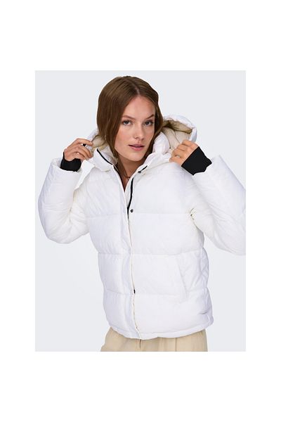 ONLY Ann Premium Puffer Regular Women's White Hooded Coat