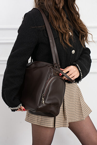 HONEY BAG Monca Multifunctional Light Brown Backpack, Hand and Shoulder Bag