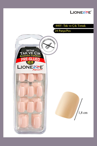 Lionesse Tak & Çık Tırnak 4405 - Kendinden Yapışkanlı , Ojeli , 24'lü , Yapış...