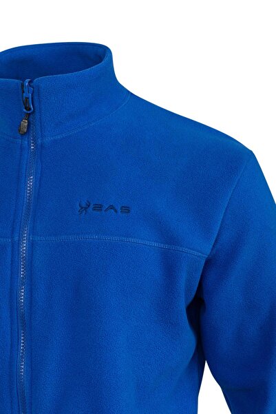 2AS Chestert Erkek Tam Fermuarlı İnce Polar Sweatshırt Mavi