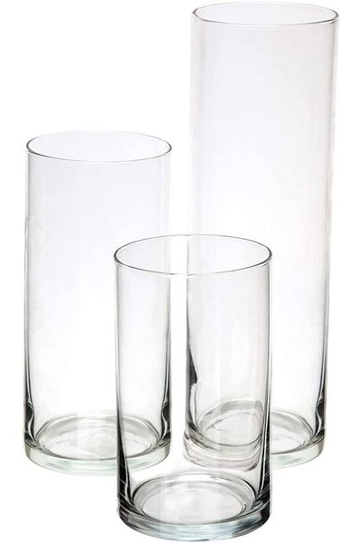 Other Cylinder Glass Vase (Set of 3, Clear)