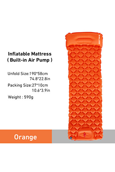 Choice مرتبة برتقالية قابلة للنفخ للتخييم من WESTTUNE خفيفة الوزن للغاية للنو...