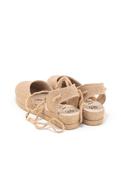 Star Tombis Real Handmade Straw Jute Ankle Tied Drawstring Daily Women's Espadrille Handmade