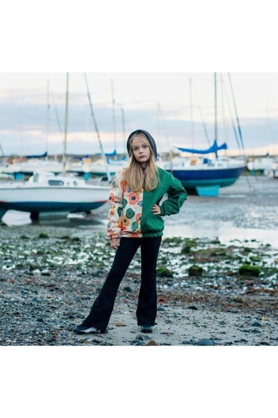 Hilal Akıncı Kids Devojčica, plava majica sa kapuljačom i printom