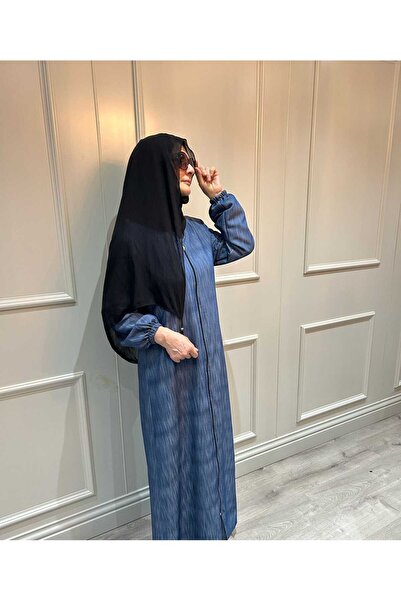 Tekstil Marketi Kot Desen Viskon Ferace - Boydan Fermuarlı Ince Yazlık Kumaş