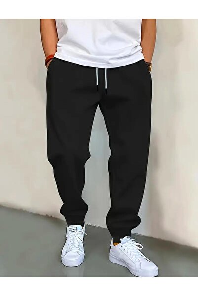 GERLAY Men's Black Jogger Sweatpants