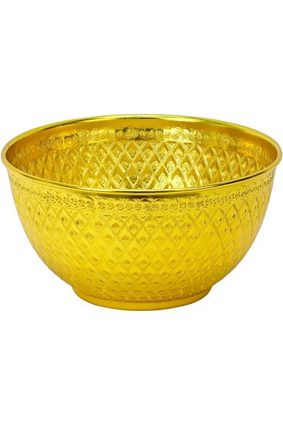Winds Trading Aluminium Light Weight Large Mixing and Serving Bowl (20x11cm, Golden)