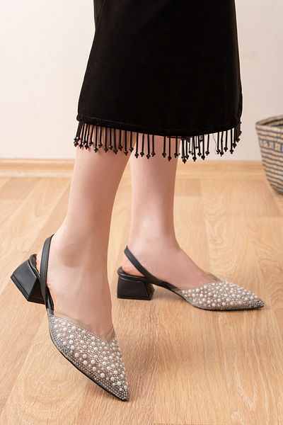 bakacstore Rochie de mireasa neagra din zestre cu margele - tocuri ocazionale
