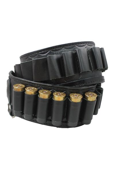 YT Hobby Hakiki Deri Altı Açık Stoplu Fişeklik 12 Kalibre 30 Fişek Kapasiteli