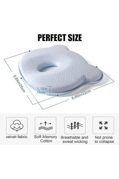 COOYA Memory Foam Pillow for Sleeping, Cloud-Shaped Bassinet & Stroller Headrest Insert, Comfort & Support